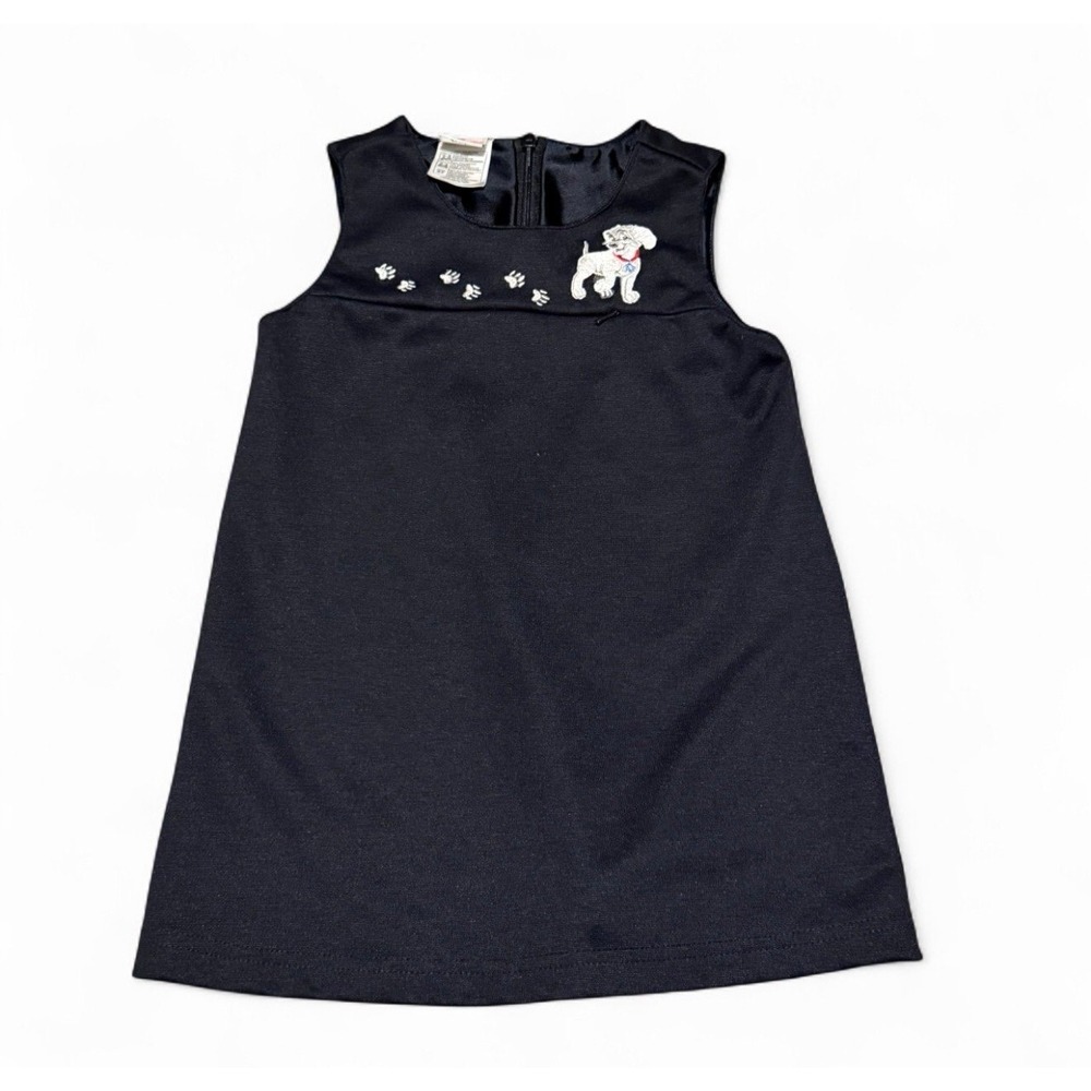Vintage Disney Store Dress Girls 3T Black 101 Dalmatians Embroidered Sleeveless